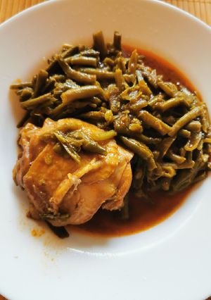 Zöldfuszulykás csirketokány, avagy zöldbabos csirkepörkölt recept fotója