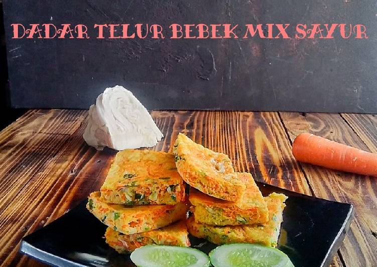 Bagaimana Membuat Dadar telur bebek mix sayur, Bisa Manjain Lidah