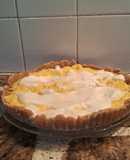 Tarta de crema pastelera y merengue sin harina