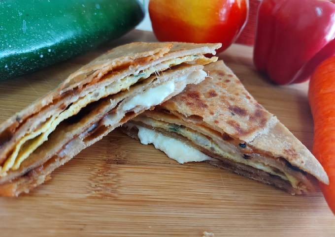 Cheesey omelette paratha wrap