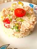 Ensaladilla con arroz y pollo