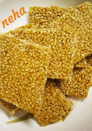 A picture of Till Chikki healthy sweet dish for winter's.