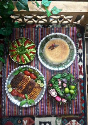 عکسی از دستور کباب دو رنگ بختیاری