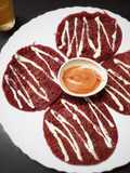 Red velvet savoury pancake