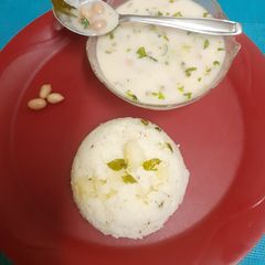 A picture of Rajgira Kadhi / Vrat Ki Kadhi With Peanuts And Barnyard / Samo Khichdi --- Mighty Millet Platter.