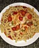 Pasta Fusilli al Ajillo con Camarones🍤