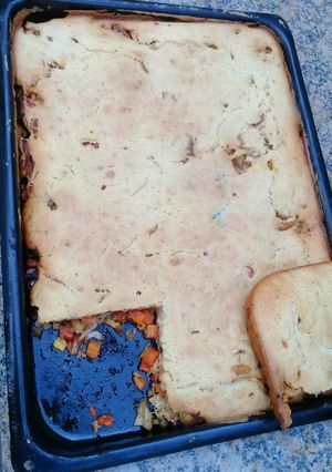 A picture of Fluffy & light chicken pie.