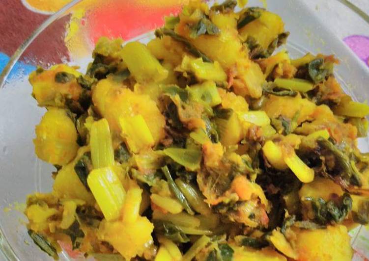 Recipe of Super Quick Homemade Spring onion nd potato dry veg