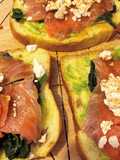 Avo toast with spinach, feta and salmon