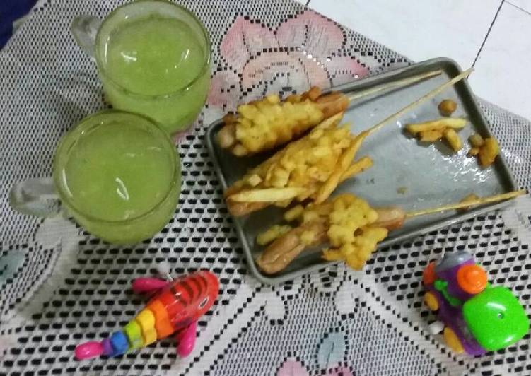 Resep masakan Tokebi atau hotdog kentang | Bahan Membuat Tokebi atau hotdog kentang Yang Lezat