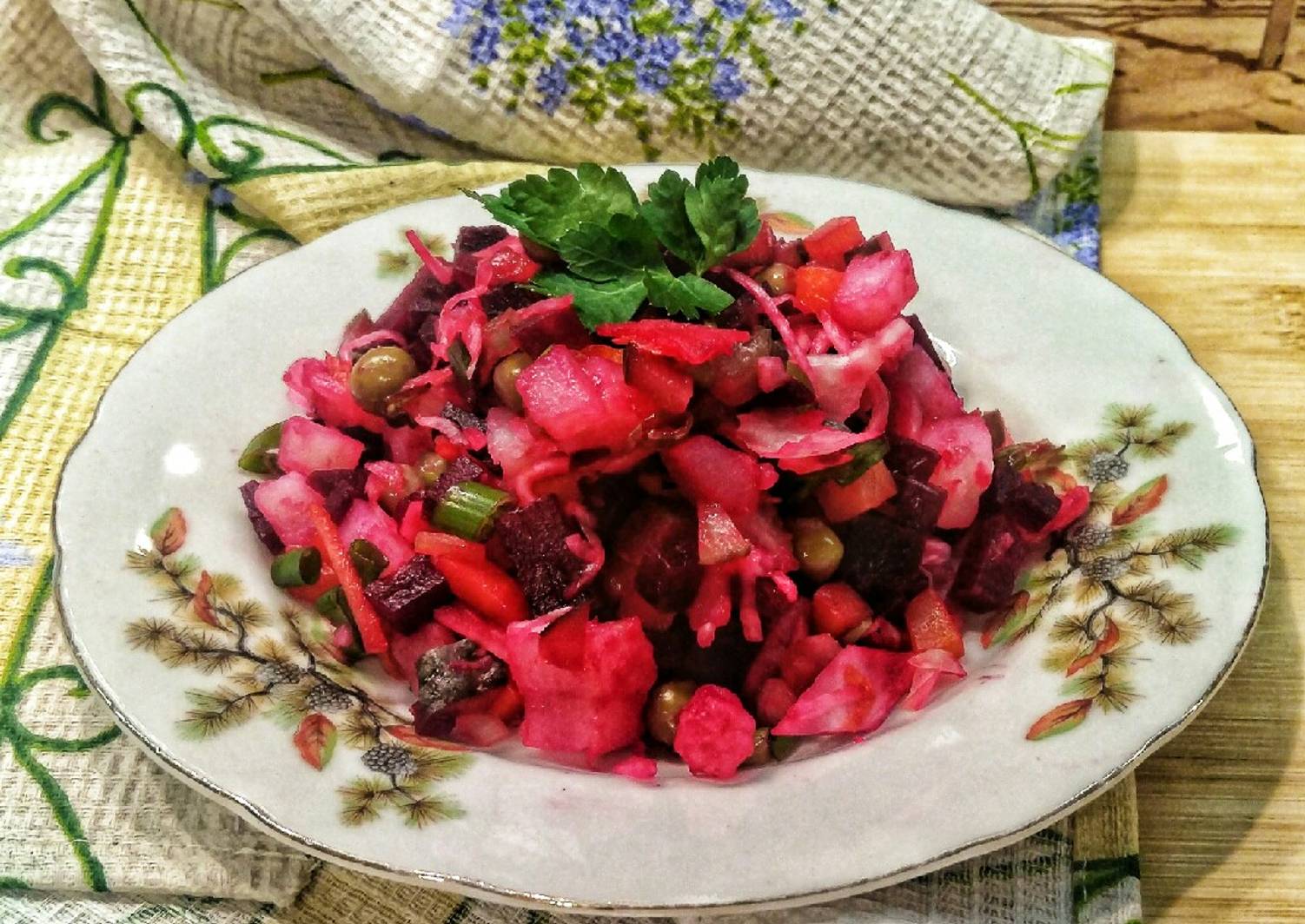 Рецепт винегрета с маринованными кабачками