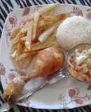 Pollo frito con pico de gallo