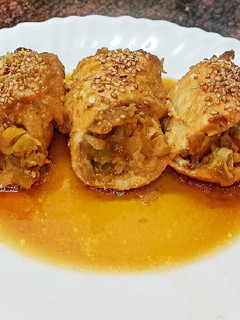 Una foto de Rollitos de pechuga a la piña🍍