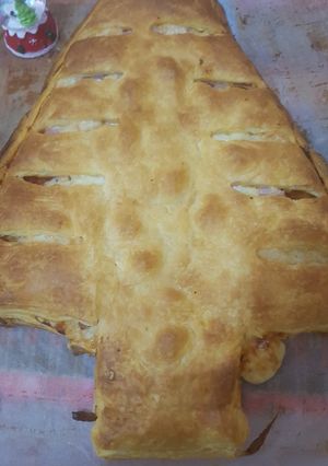 Φωτογραφία της συνταγής Γρήγορη pizza Χριστουγεννιάτικο δέντρο