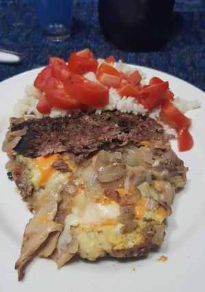 Una foto de Mega hamburguesa rellena