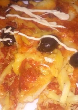 صورة لوصفة بيتزا بسيطه وخفيفه والبنة قمه