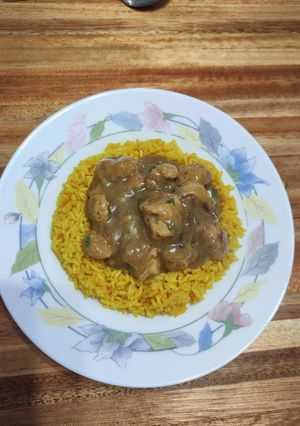 Una foto de Arroz con "no pollo" a la mostaza