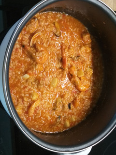 Una foto de Arroz caldoso de marisco