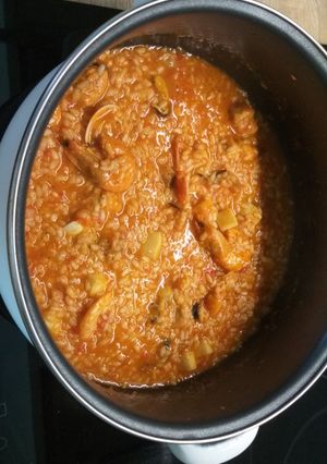 Una foto de Arroz caldoso de marisco