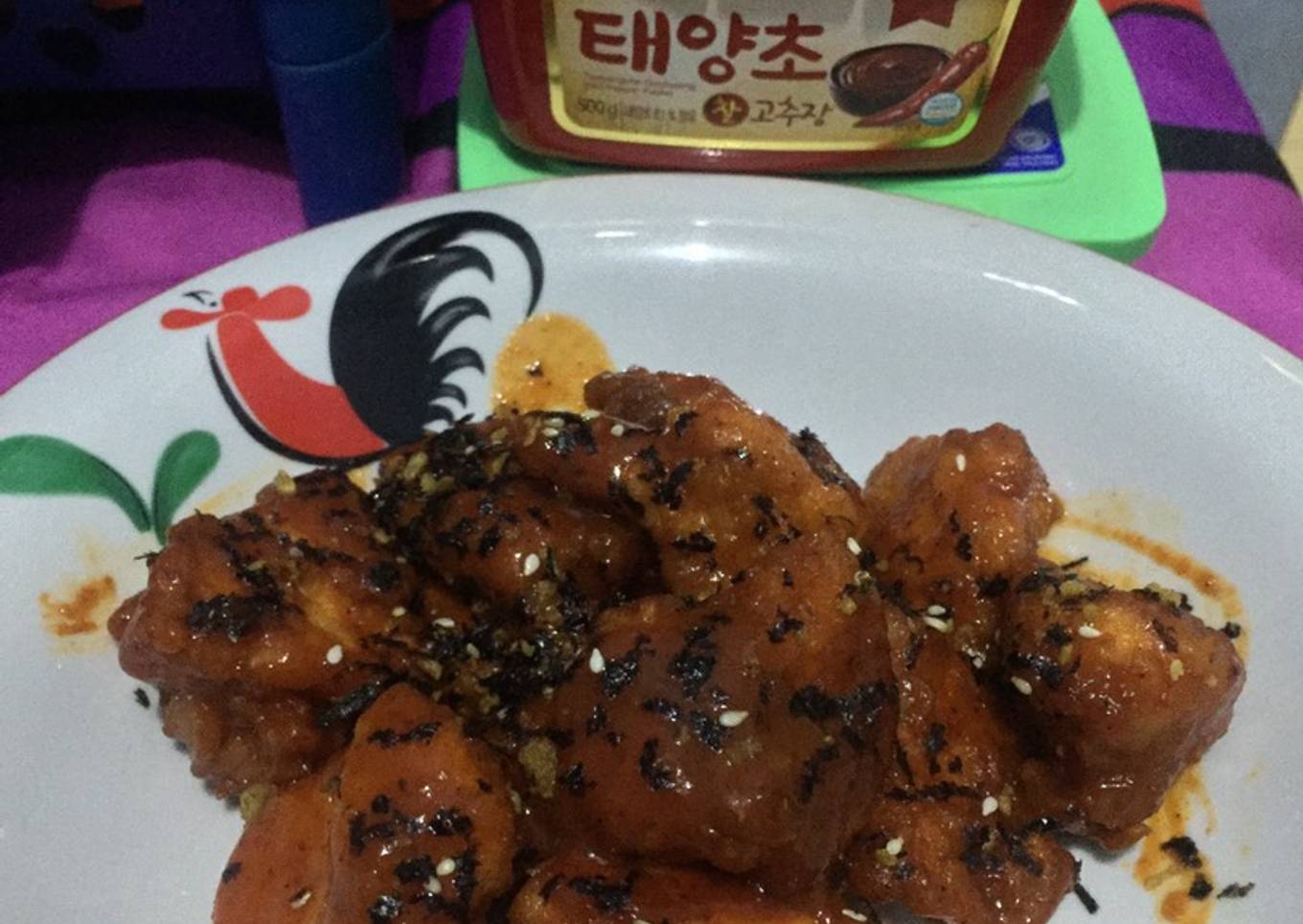 양념 치킨 (Ayam Pedas Korea)