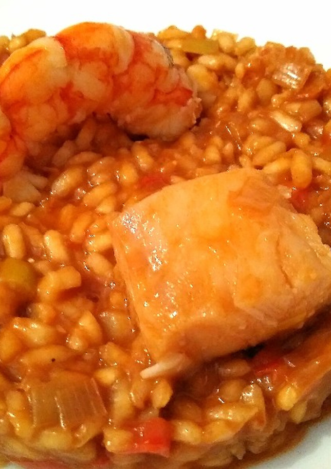 Una foto de Risotto de Gambones con bacalao