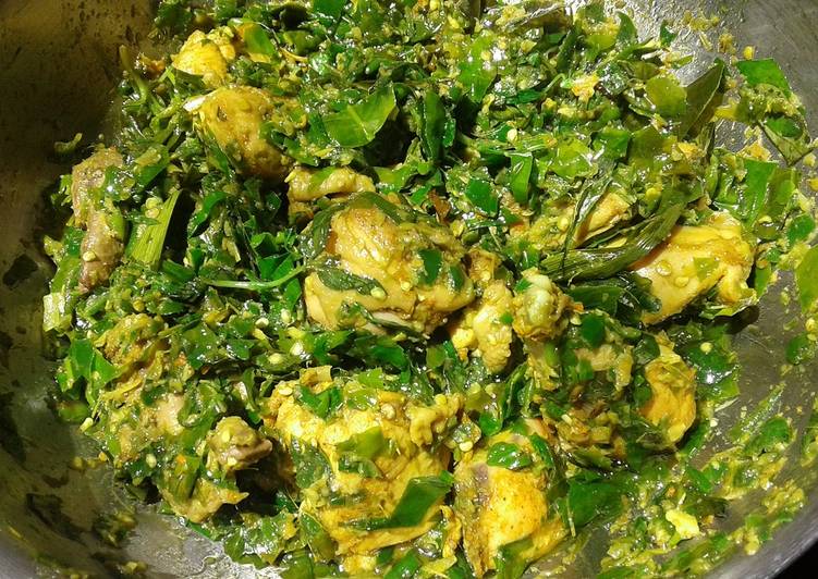 DICOBA@ Resep Ayam pedas daun melinjo menu masakan harian
