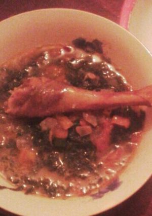 A picture of Stewed kienyeji chicken.