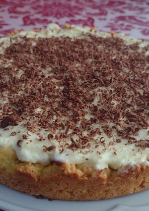 Una foto de Tarta banana split