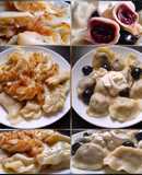 Вареники с начинкой из сырого картофеля и с черешней