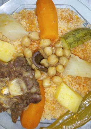 A picture of Couscous with Lamb and Vegetables.