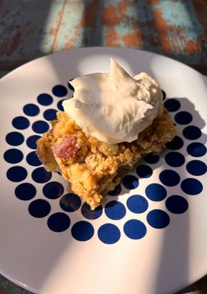 Una foto de Crumble de peras y almendras 🙌🏽