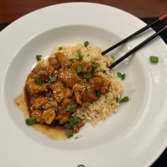 A picture of Bourbon Chicken.