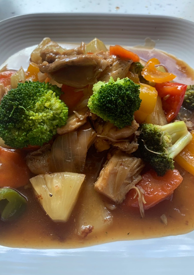 Una foto de Comida china Pollo agridulce con vegetales
