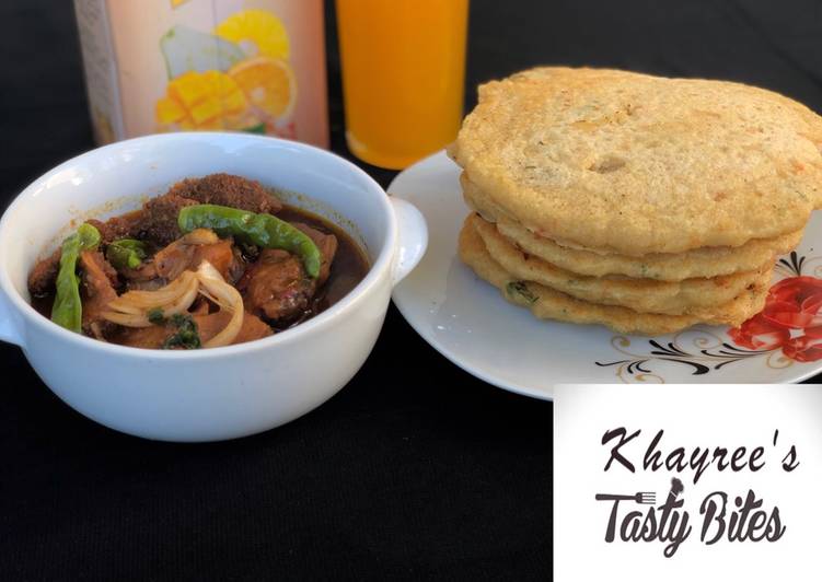 Recipe of Award-winning Semolina pancake with chicken and offal pepper soup