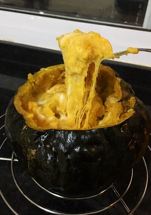 Una foto de Fondue de Zapallo cabutia