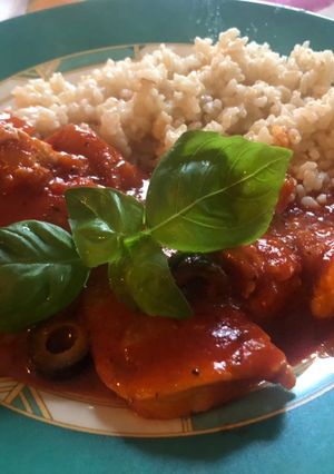 Mediterrán lecsós csirke recept fotója