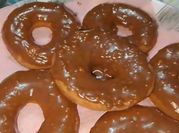 A picture of baked chocolate donuts
