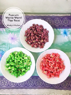 Foto resep Popcorn Warna-Warni Tiga Rasa
