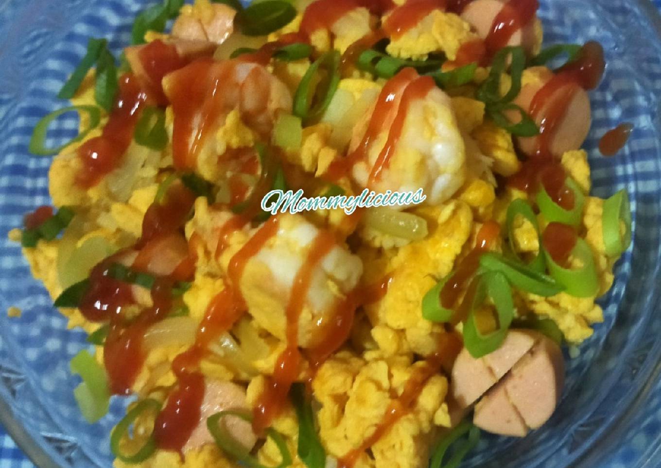 Orak-arik teludsos (telur udang sosis) Mommylicious