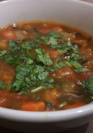 A picture of Vegetable soup.