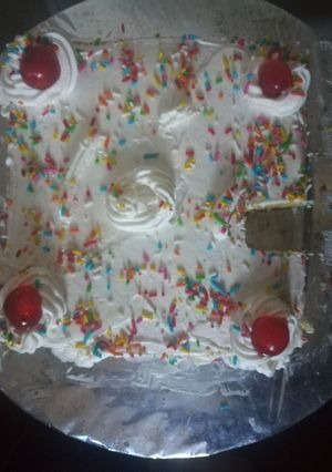A picture of Vanilla spongy cake.