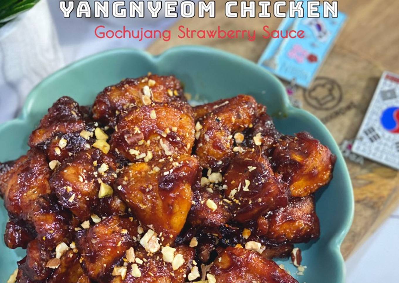 Korean Yanneom Chicken (Fried Chicken with Gochujang Strawberry Sauce)