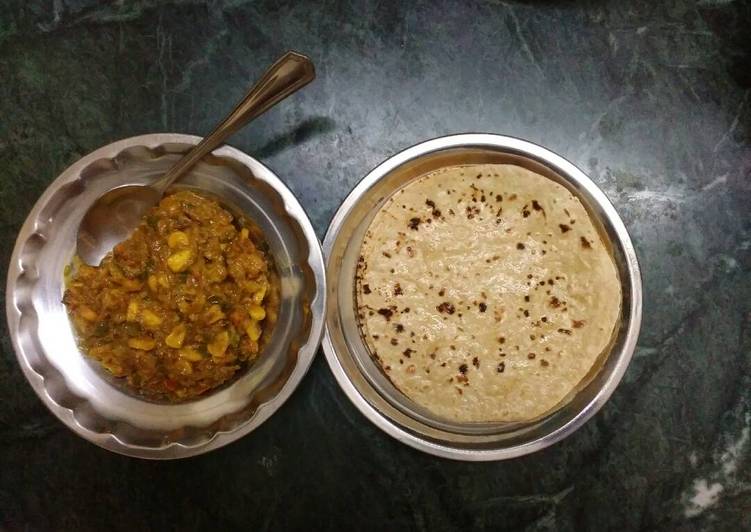 Crispy corn ki sabji with chapati