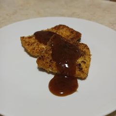 A picture of Cashew-crusted Paneer with Tamarind Sauce.