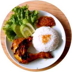 A picture of Nasi ayam bakar.