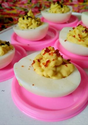 Foto resep Telur rebus isi vla kuning telur