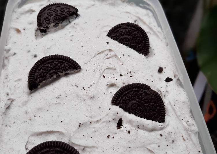 Resep Ice cream oreo Anti Gagal