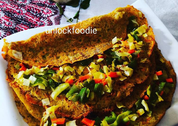 Recipe of Super Quick Homemade Panchmel Dal or Mixed Lentils Chilla with veggies