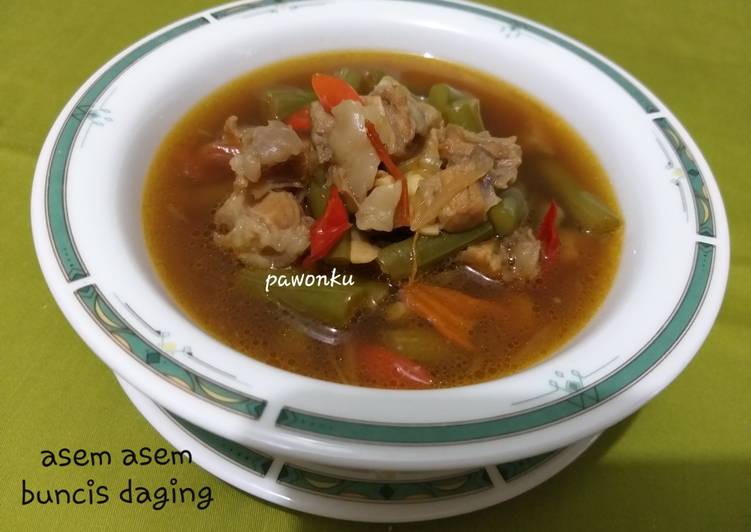 112.Asem asem buncis daging