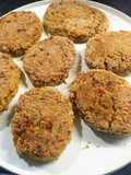 Hamburguesas de arroz con vegetales rellenas
